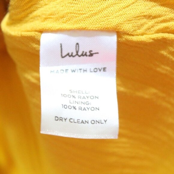 Lulu's Much Obliged Golden Yellow Wrap Maxi Dress Women's Small H13536 - Picture 10 of 12